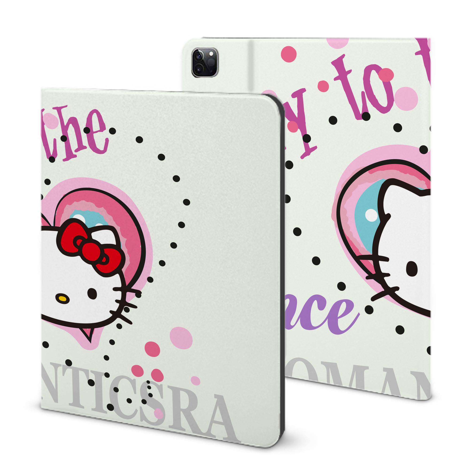 （画像用） Hello Kitty ハローキティ IPad ケース ブック型 PUレザー TPU 耐衝撃 軽量 薄型 ペン収納なし 全面保護 IPad 各モデル対応